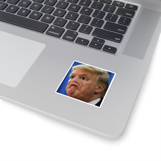 Square Trump Sticker — Funny Distorted Portrait Sticker